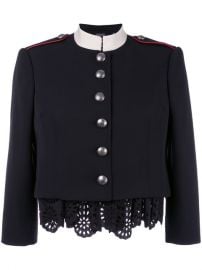 Alexander McQueen Military Lace Insert Jacket at Farfetch